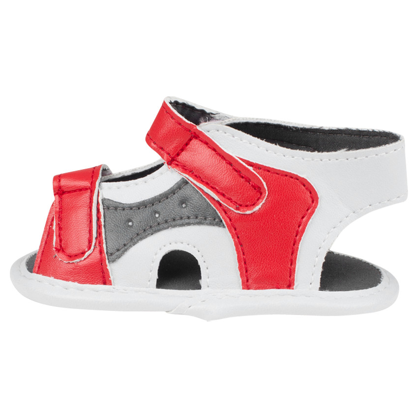 Nu-pieds souples aspect cuir à scratchs 