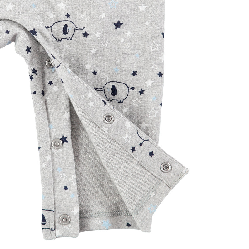 Combinaison longue en jersey avec éléphants printés 