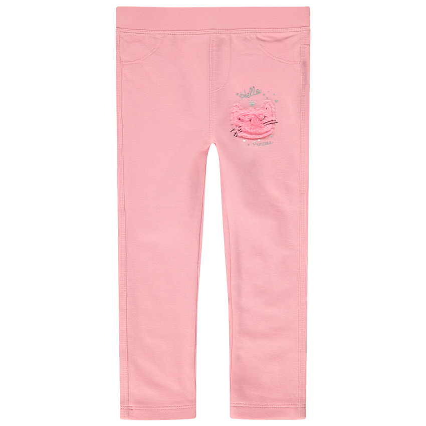 Jegging rose uni avec chat en sherpa 