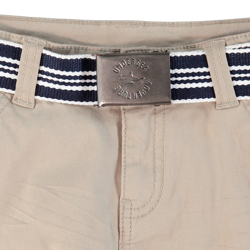 Pantalon en twill avec ceinture amovible et détails brodés 