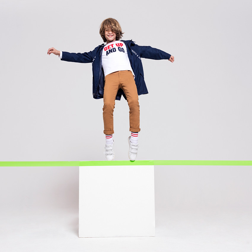 Junior - Tee-shirt manches longues en jersey avec inscriptions en bouclette 