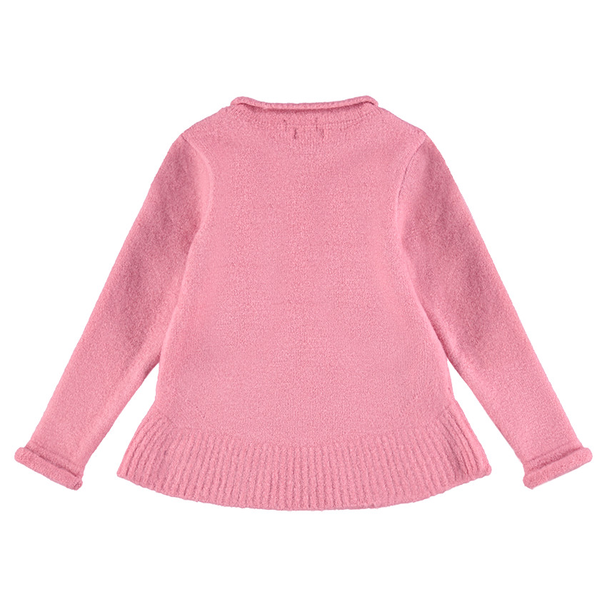 Pull en tricot doux forme évasée avec motifs fantaisie 