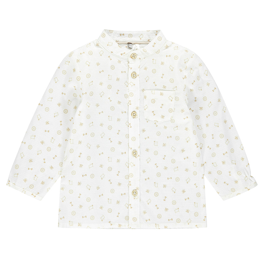 Chemise manches longues imprimée all-over 