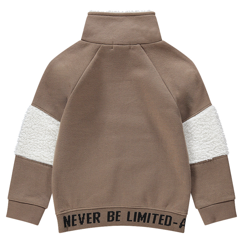 Sweat en molleton avec léopard printé et doublure sherpa 