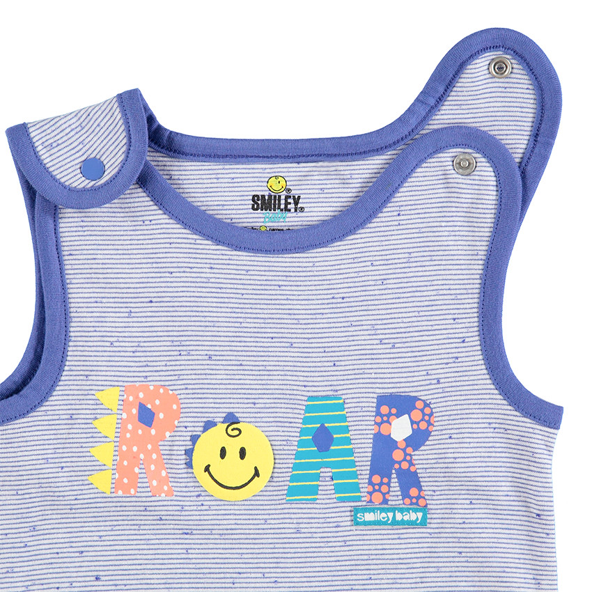 Combinaison rayée all-over avec prints Smiley  