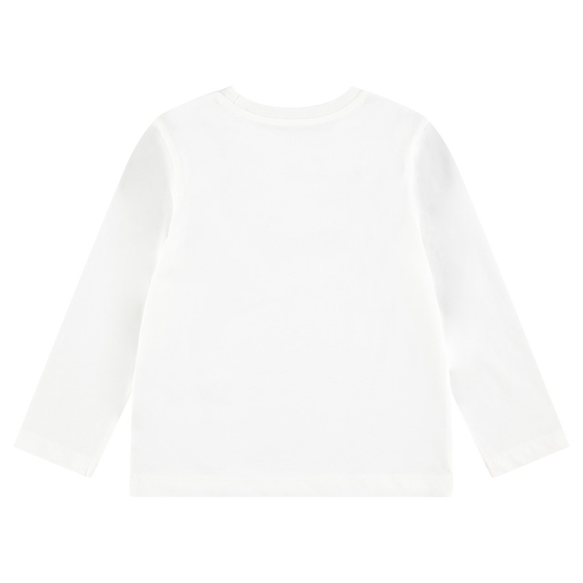 Tee-shirt manches longues en jersey avec message printé et adhésifs skateurs fantaisie 