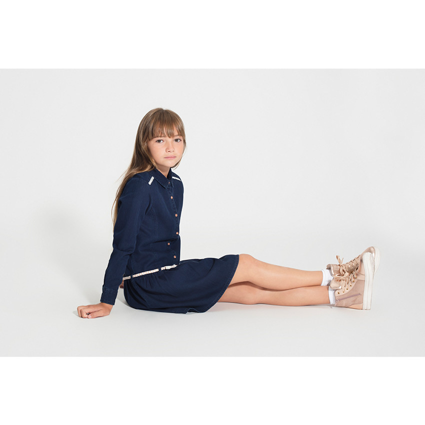 Junior - Robe en jeans manches longues avec ceinture amovible 