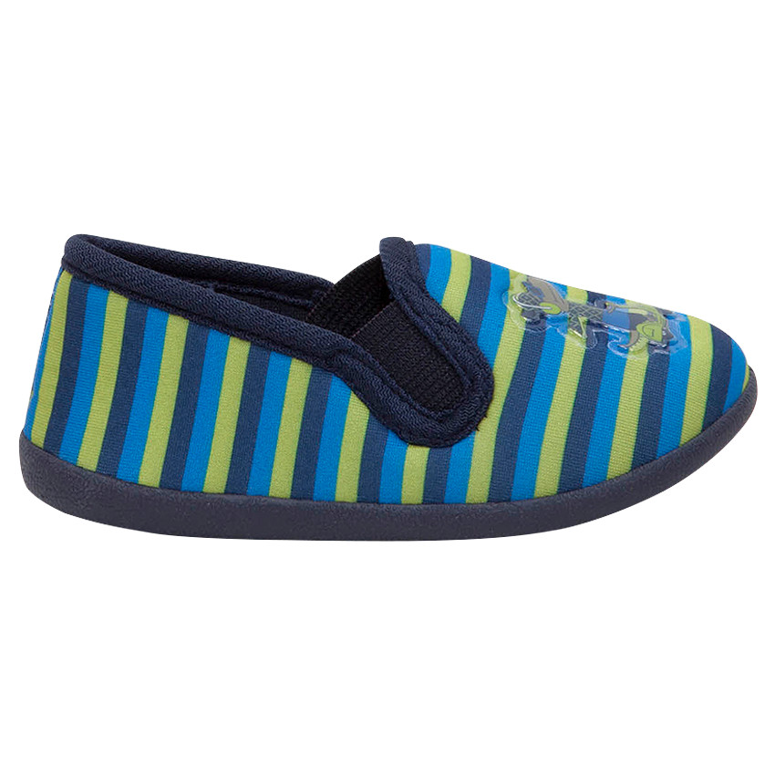 Chaussons bas à rayures contrastées avec patch plastifié fantaisie 