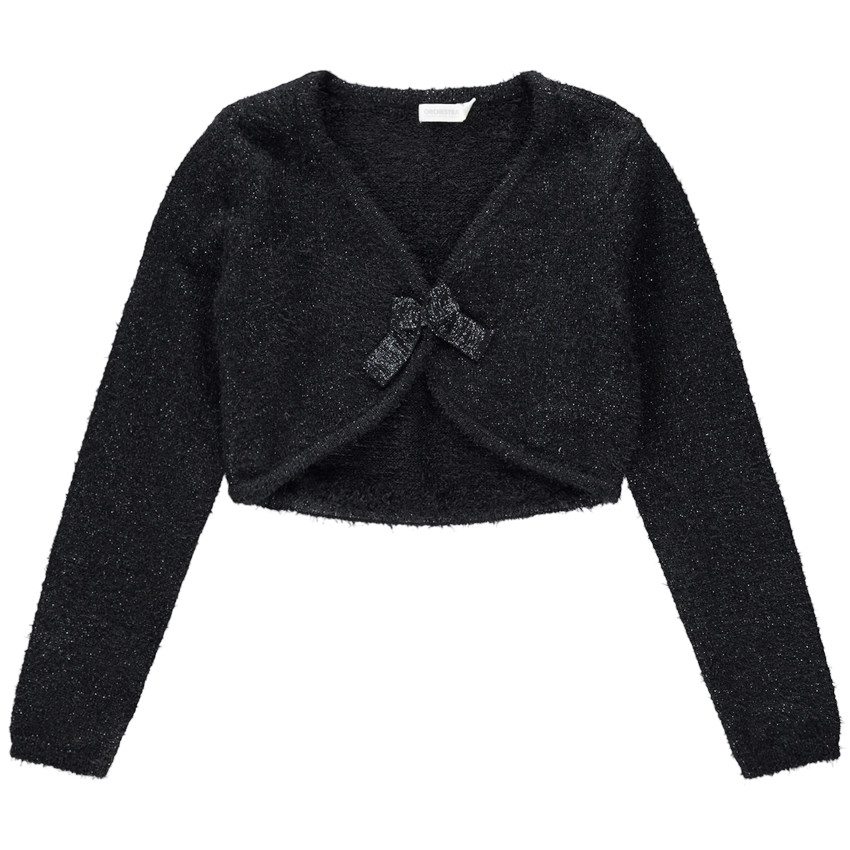 Junior - Gilet en tricot brillant avec noeud sur le devant 