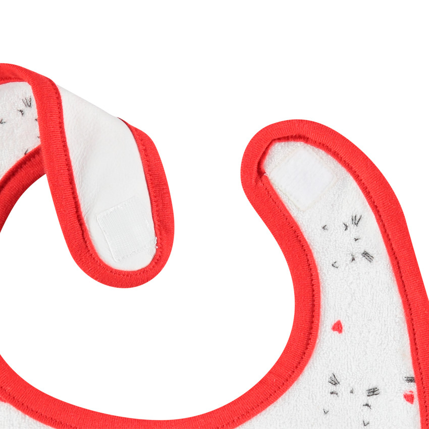 Lot de 3 bavoirs en éponge print chats et coeur 