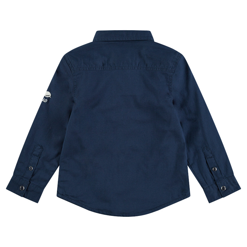 Chemise manches longues en coton avec badges et broderies fantaisie 
