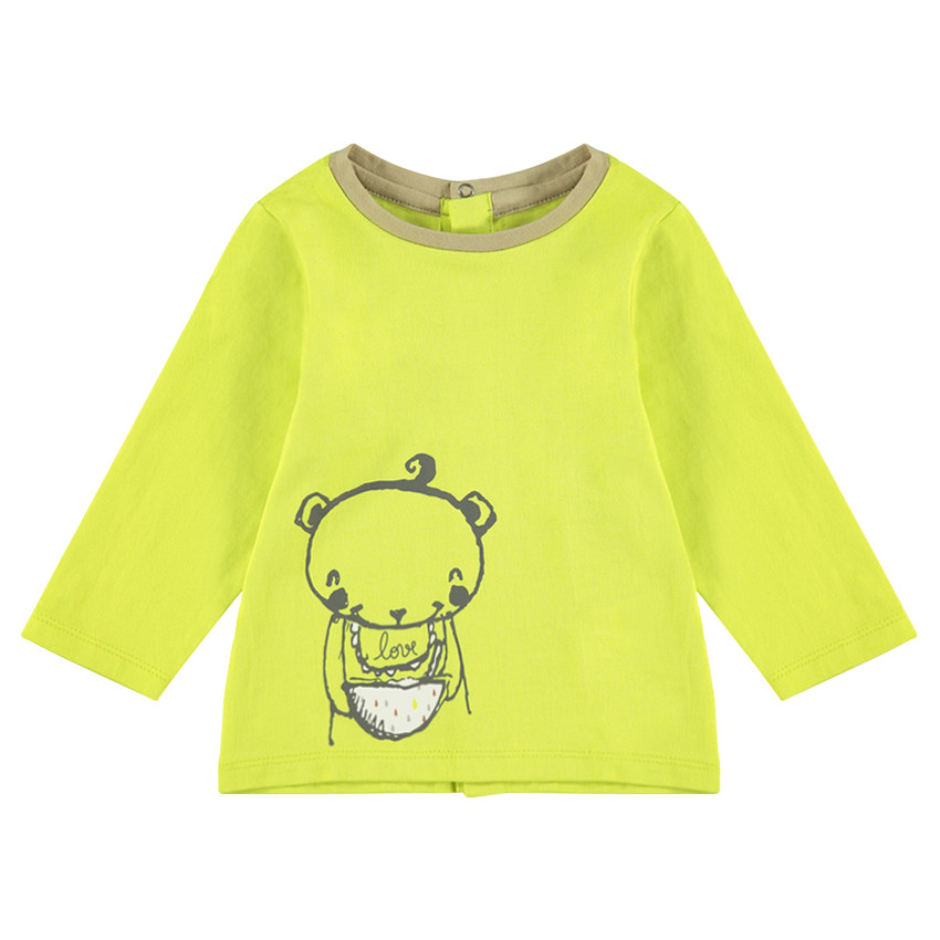Tee-shirt manches longues en jersey avec ourson printé 