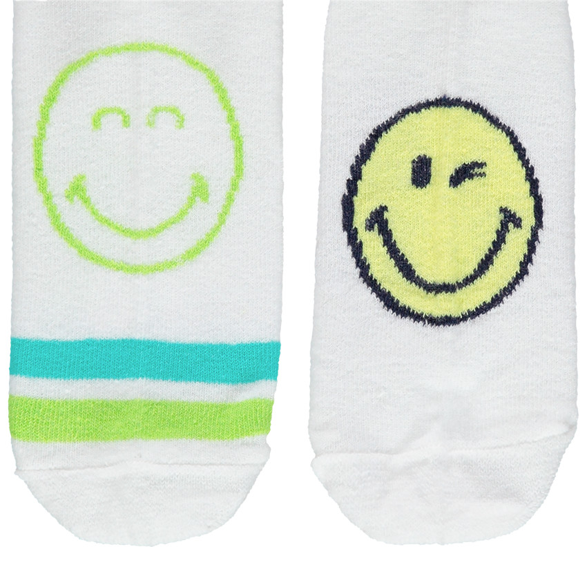 Lot de 2 paires de chaussettes courtes motif Smiley jacquard 