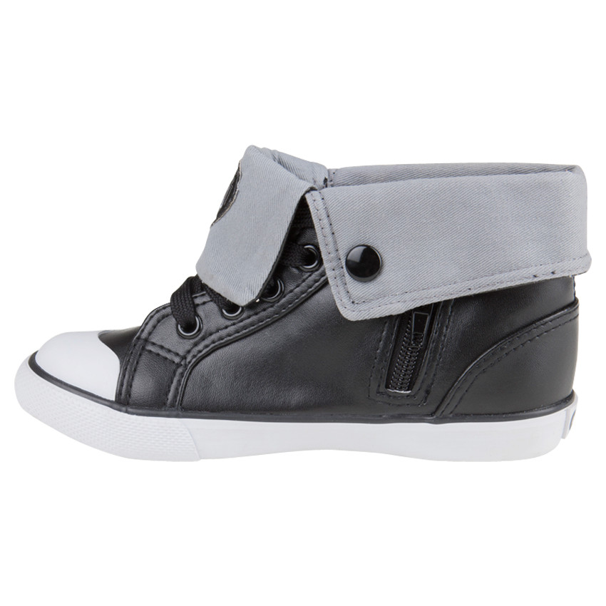 Baskets montantes avec revers en toile 