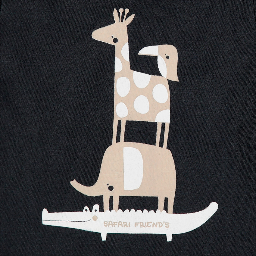 Ensemble avec t-shirt print animaux et short à rayures 