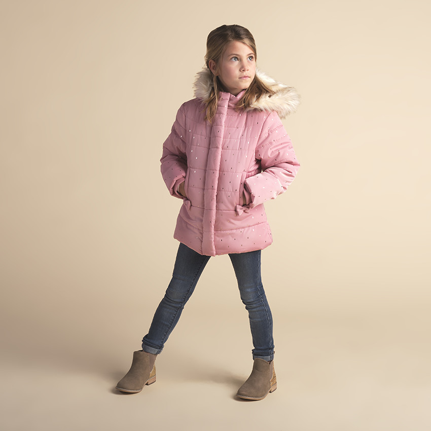 Parka matelassée doublée sherpa à capuche amovible 