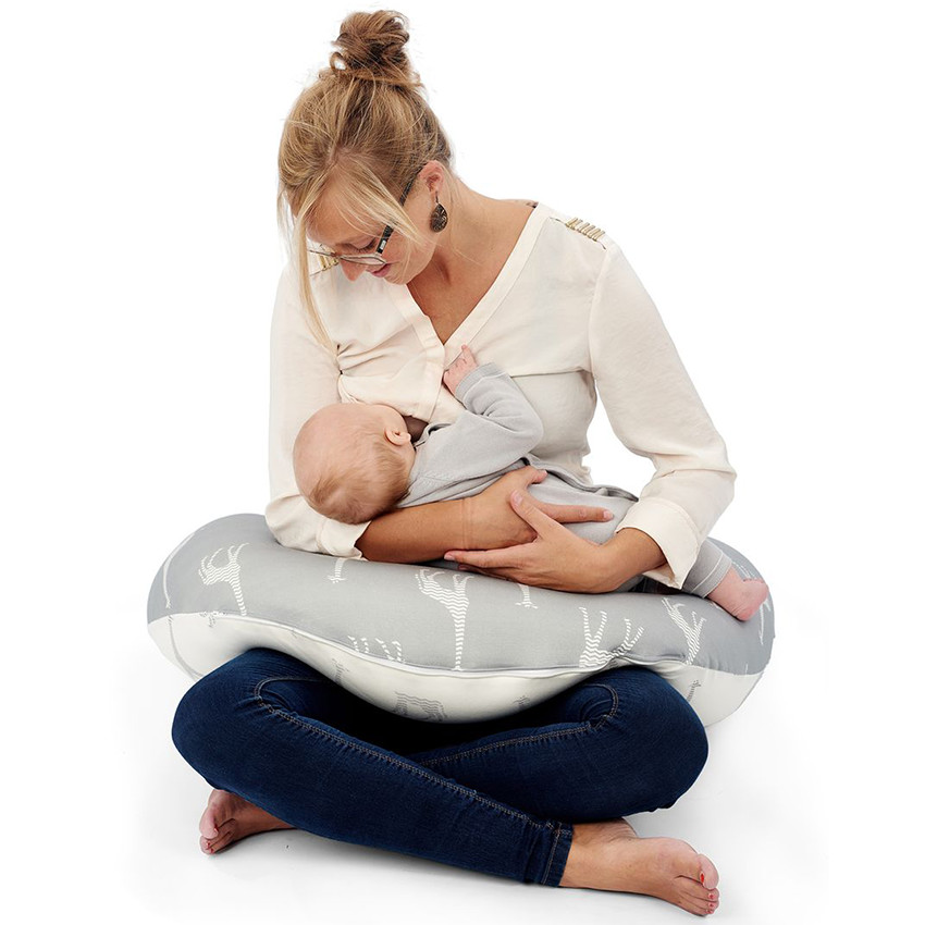 Coussin d’allaitement Doomoo – Girafe/Gris 