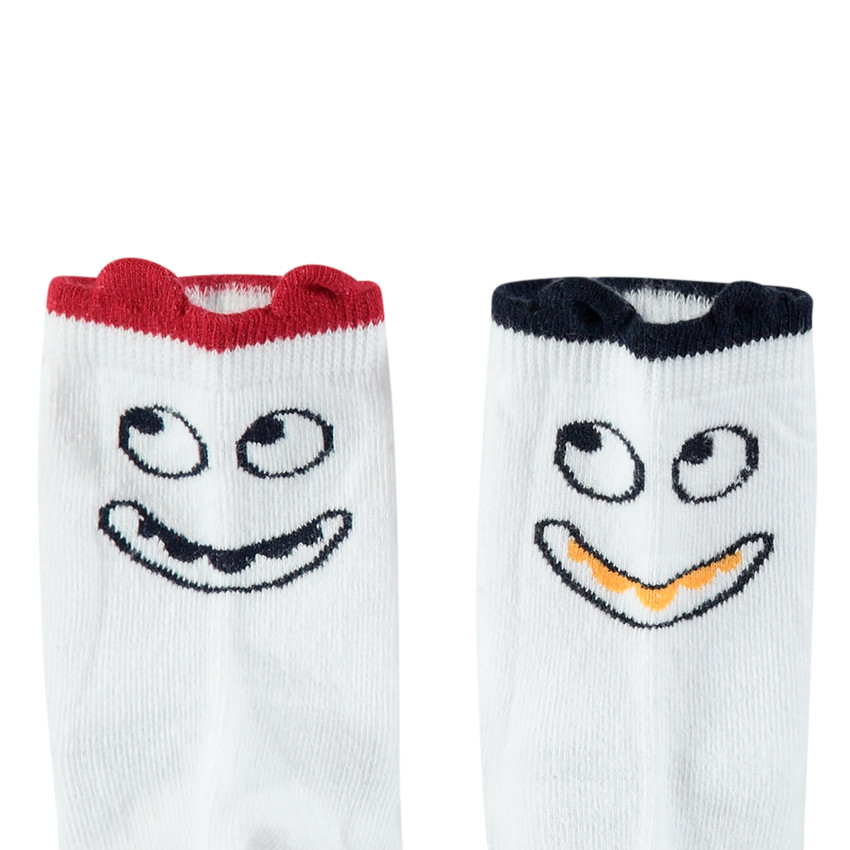 Lot de 2 paires de chaussettes avec personnage en jacquard et bord-côte fantaisie 