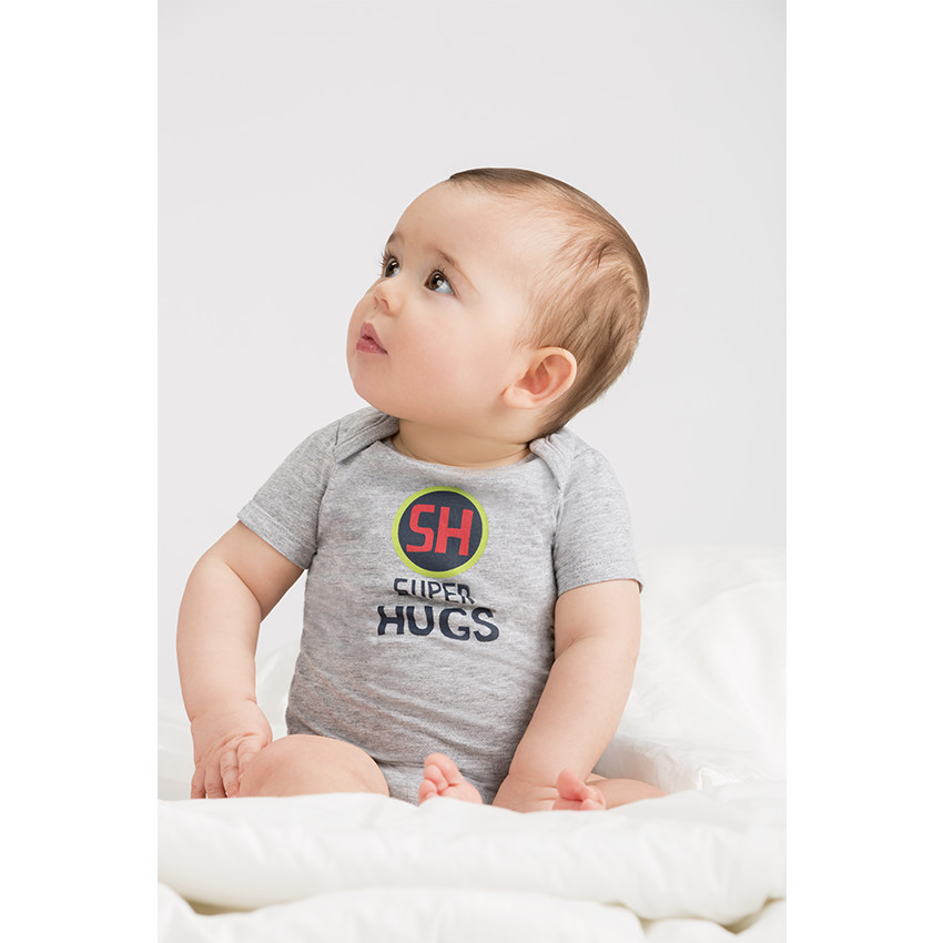 Lot de 5 bodies manches courtes en jersey avec messages et motifs printés 