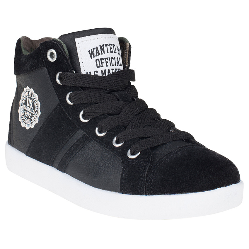 Baskets montantes US Marshall aspect cuir bi-matière du 28 au 35 