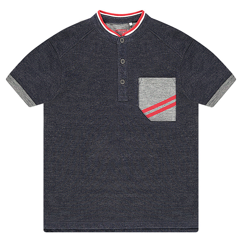 Polo en jersey fantaisie avec détails contrastés 