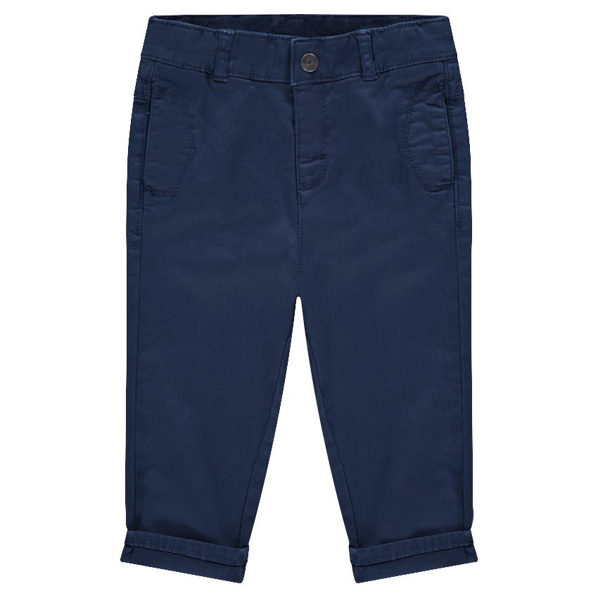 Pantalon en twill surteint uni 