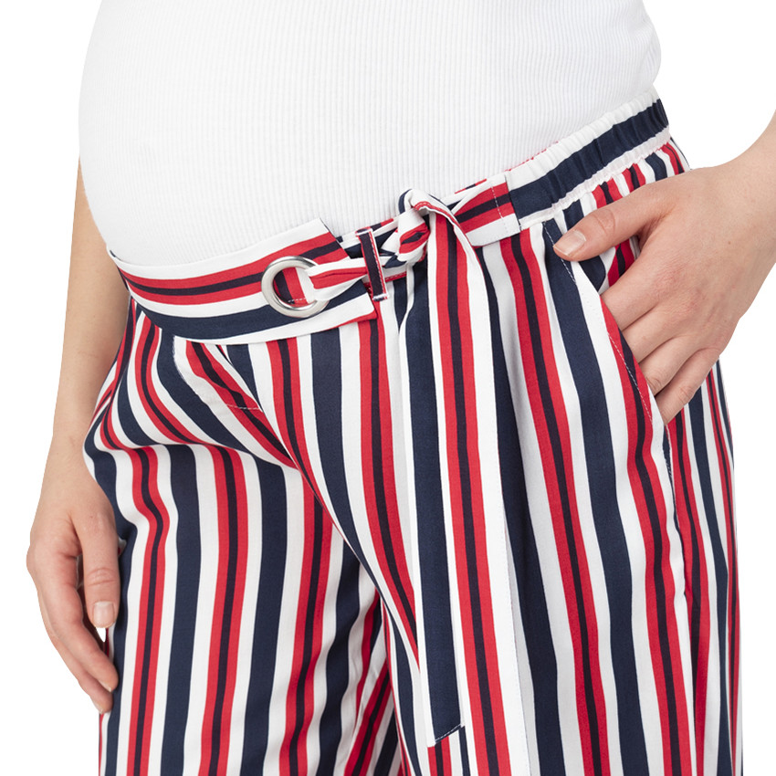 Pantalon palazzo de grossesse à rayures verticales 