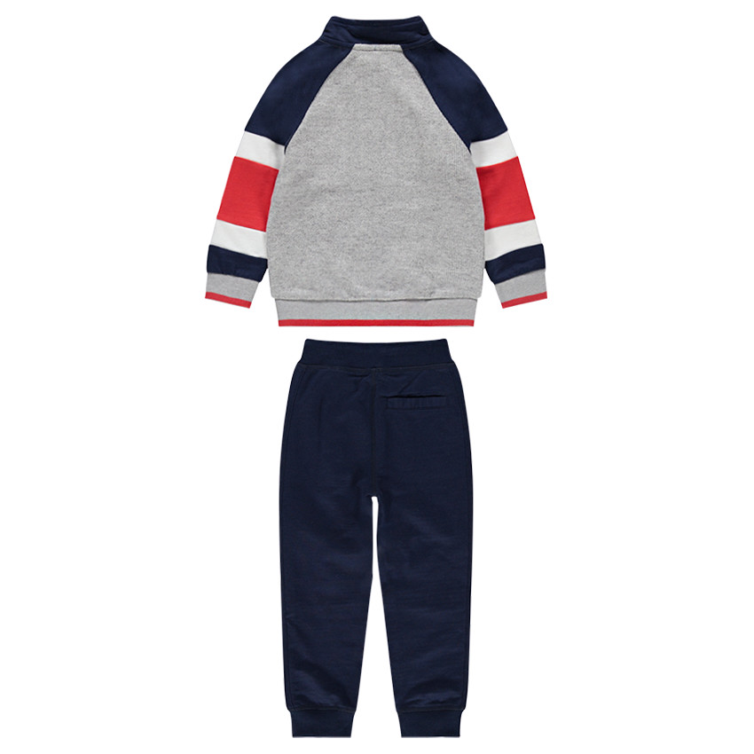 Jogging en molleton avec inscription brodée et poches zippées 