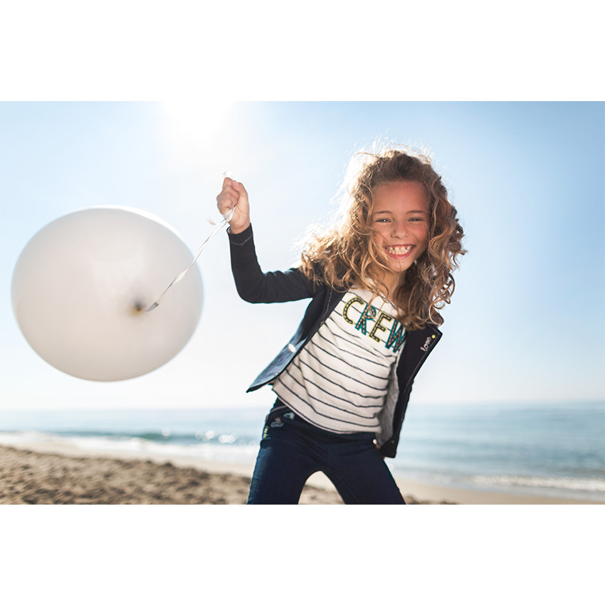 Sweat en molleton rayé avec inscription brodée 