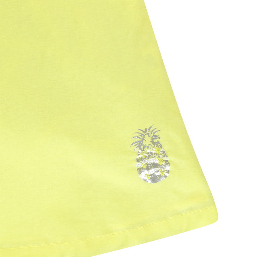 Robe unie sans manches en voile de coton avec print ananas 