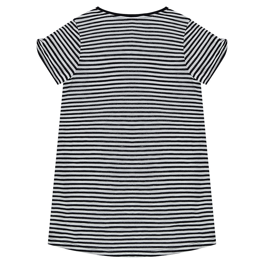 Junior - Tee-shirt manches courtes rayé coupe longue avec badges brodés  