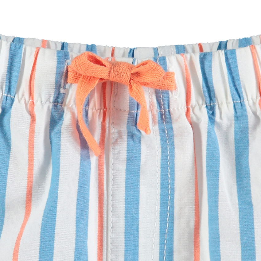 Bermuda en coton avec rayures contrastées et poches 