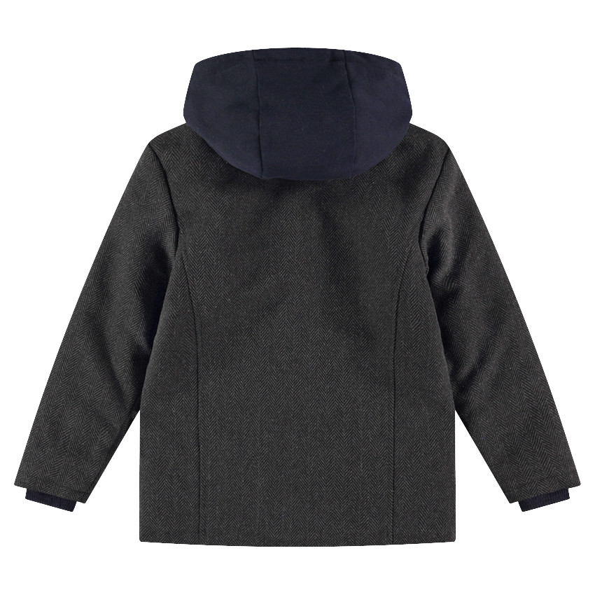 Junior - Manteau style duffle coat en drap de laine avec capuche 