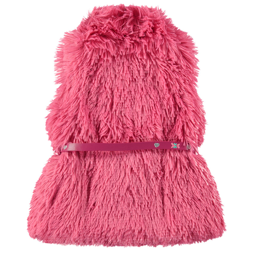Gilet sans manches en fausse fourrure à ceinture ajustable 