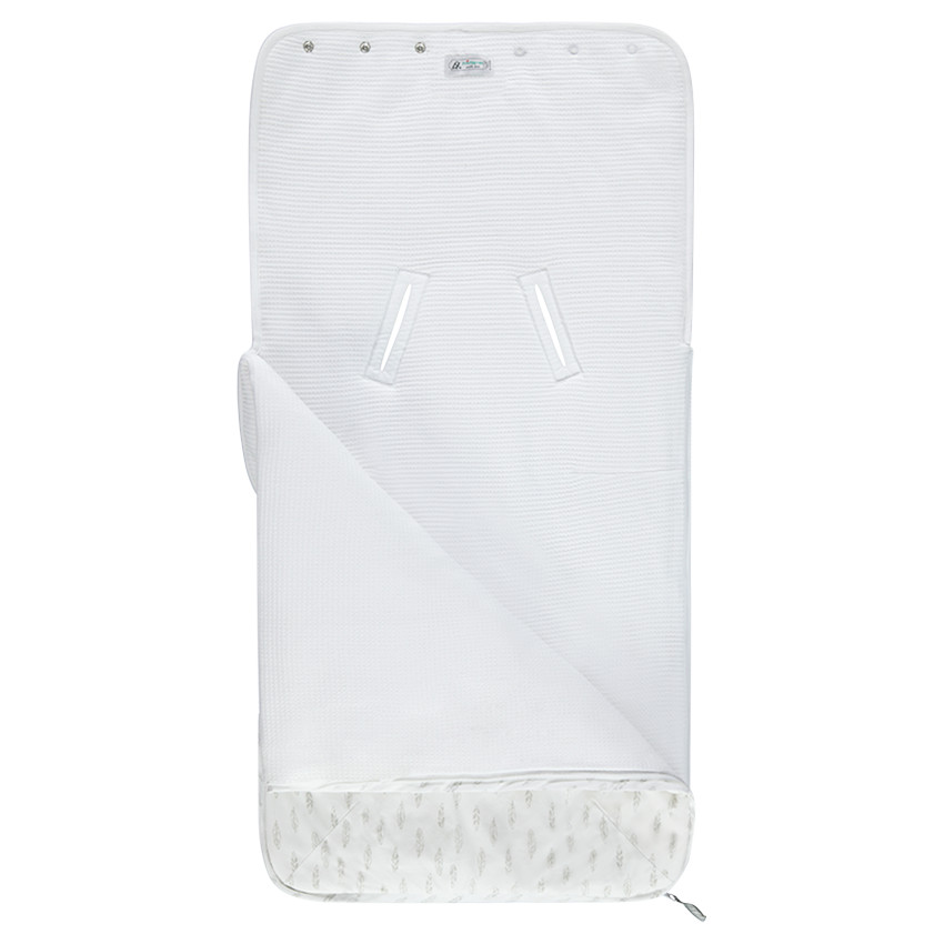 Nid d'ange en popeline doublé jersey avec imprimé plumes 