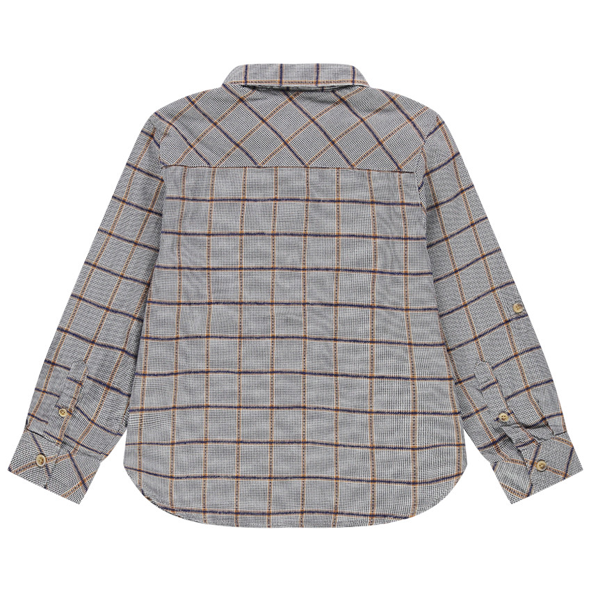 Chemise manches longues à carreaux en jacquard 