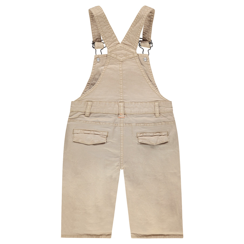 Salopette courte en coton surteint avec poche et broderies 