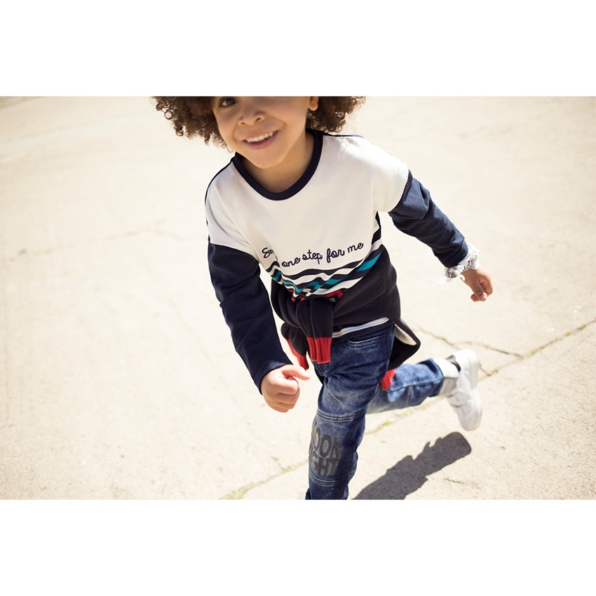 Marinière en jersey avec inscription brodée 