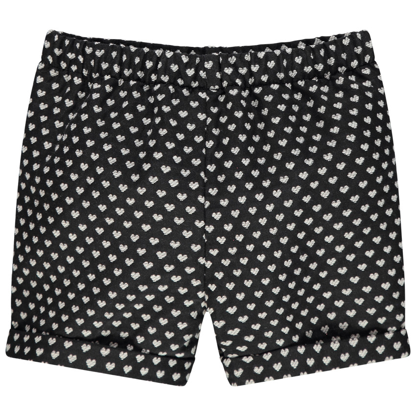 Short à coeurs en jacquard et poches 