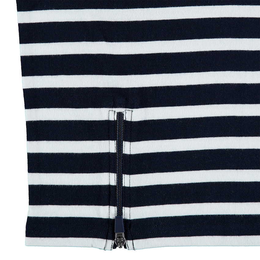 Junior - Marinière en jersey avec bande contrastée et zip fantaisie 