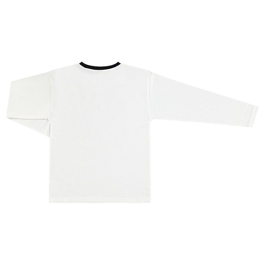 Junior - Tee-shirt manches longues blanc avec texte printé 
