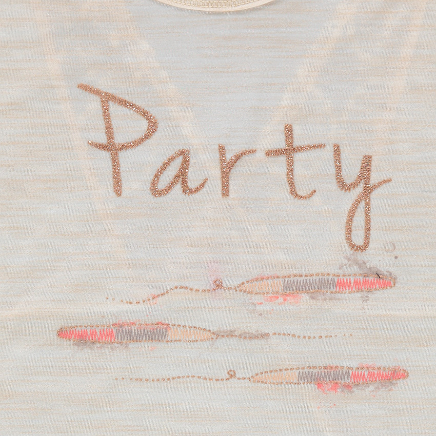 Junior - Tee-shirt manches courtes brodé avec dos en dentelle 