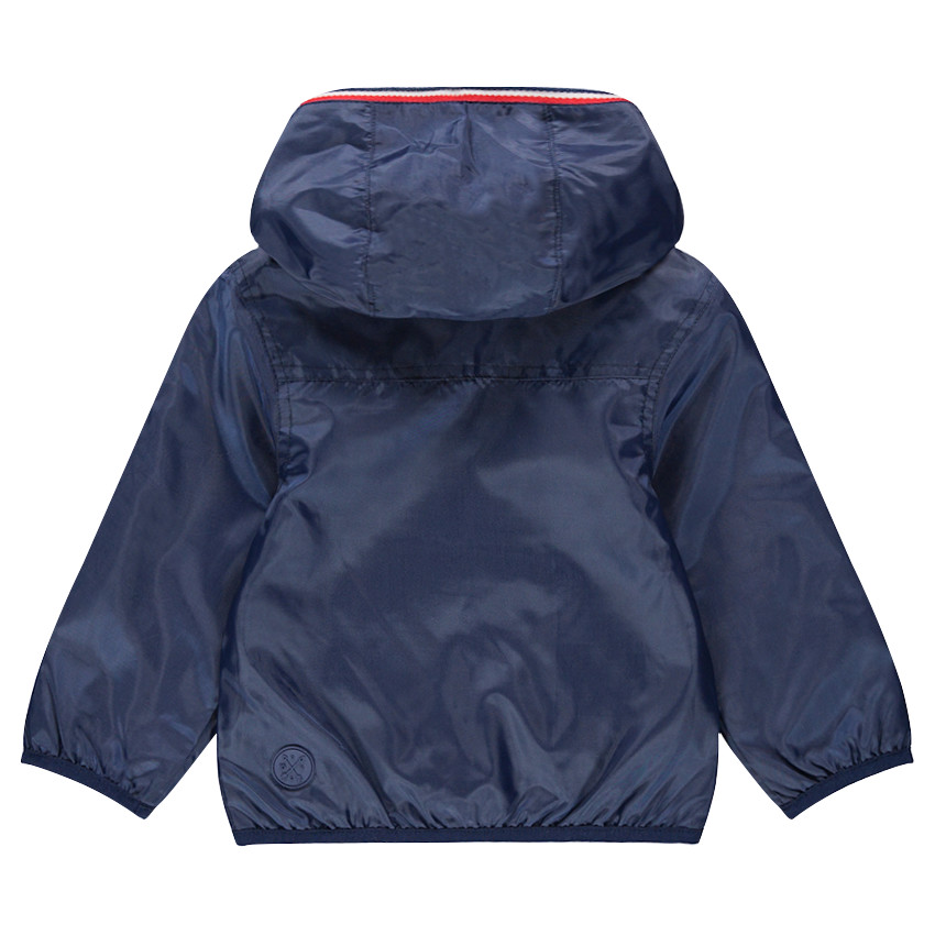 Coupe-vent à capuche avec doublure à rayures et requins 