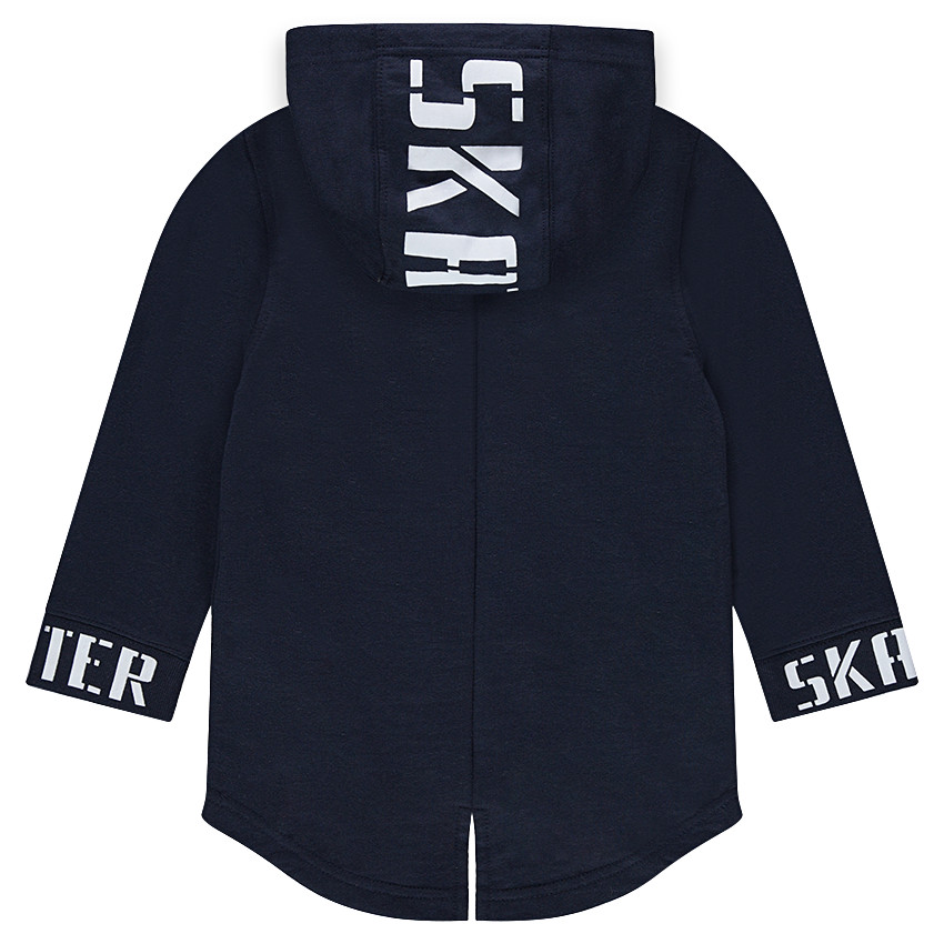 Gilet en molleton léger plus long au dos avec inscriptions printées 