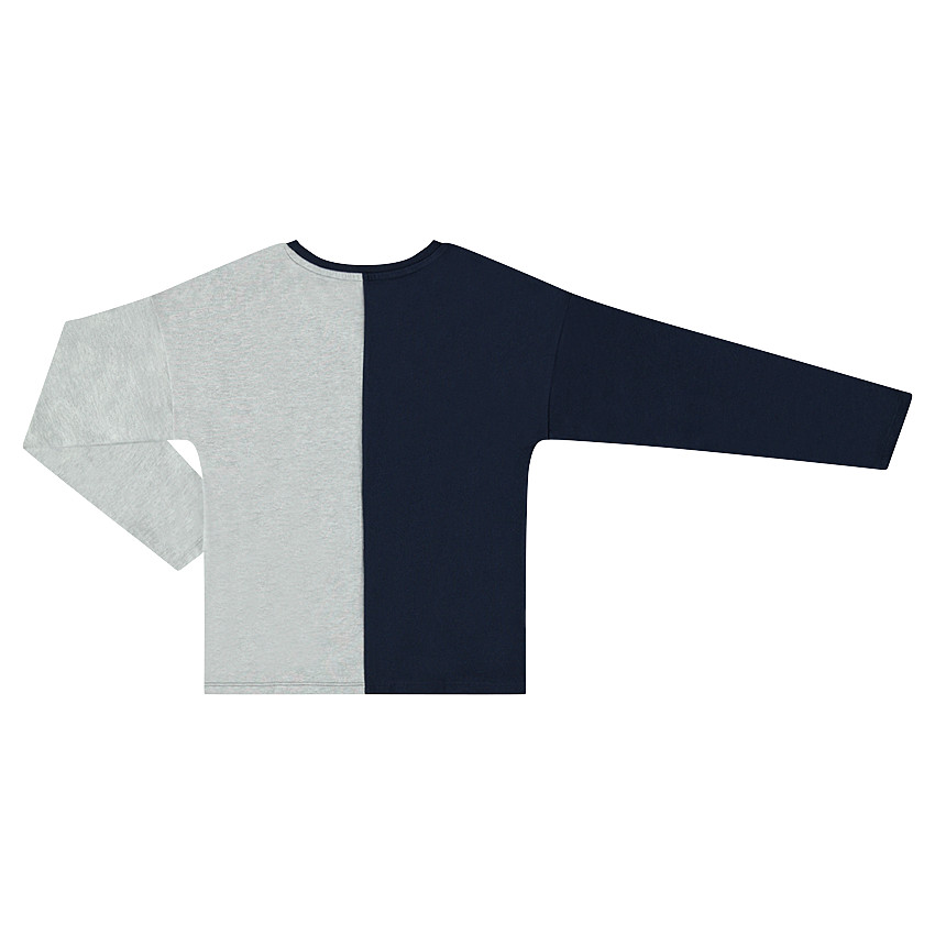 Tee-shirt manches longues bicolore avec motif fantaisie 