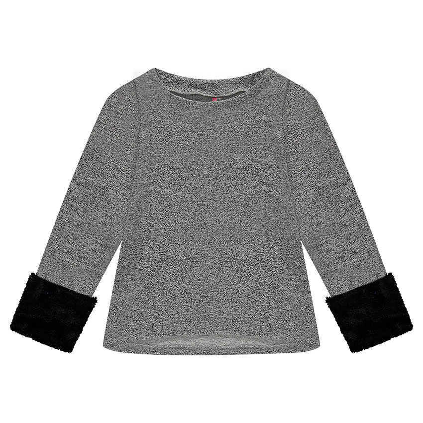 Junior - Sweat en molleton twisté avec empiècements fausse fourrure 