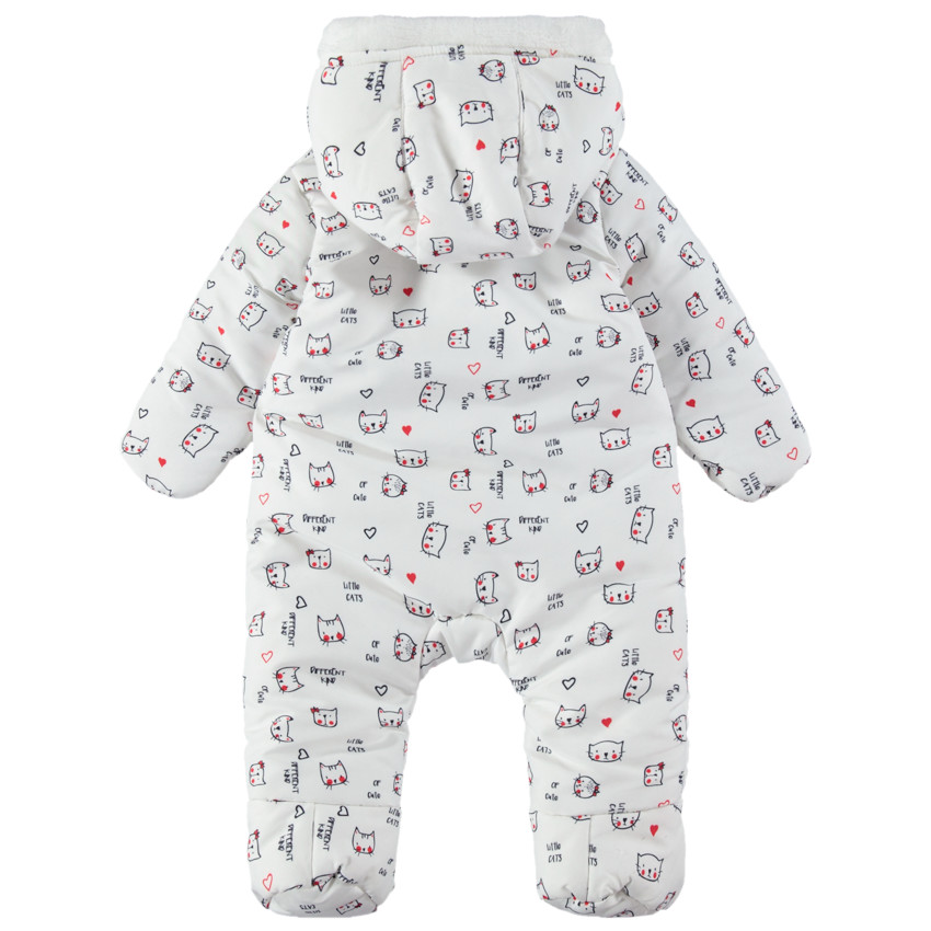 Combi-pilote doublée sherpa avec chats imprimés all-over 