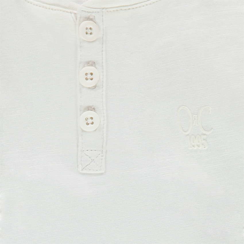 Tee-shirt manches longues en jersey uni avec ouverture au col 