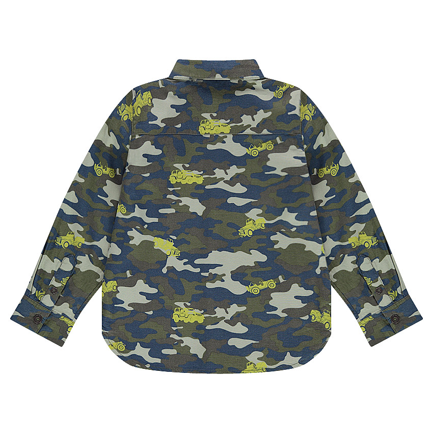Chemise manches longues avec imprimé army et voitures 