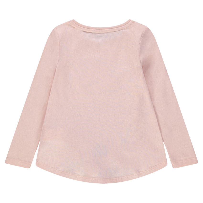 T-shirt met lange mouwen, eenhoorn en zilveren lovertjes 